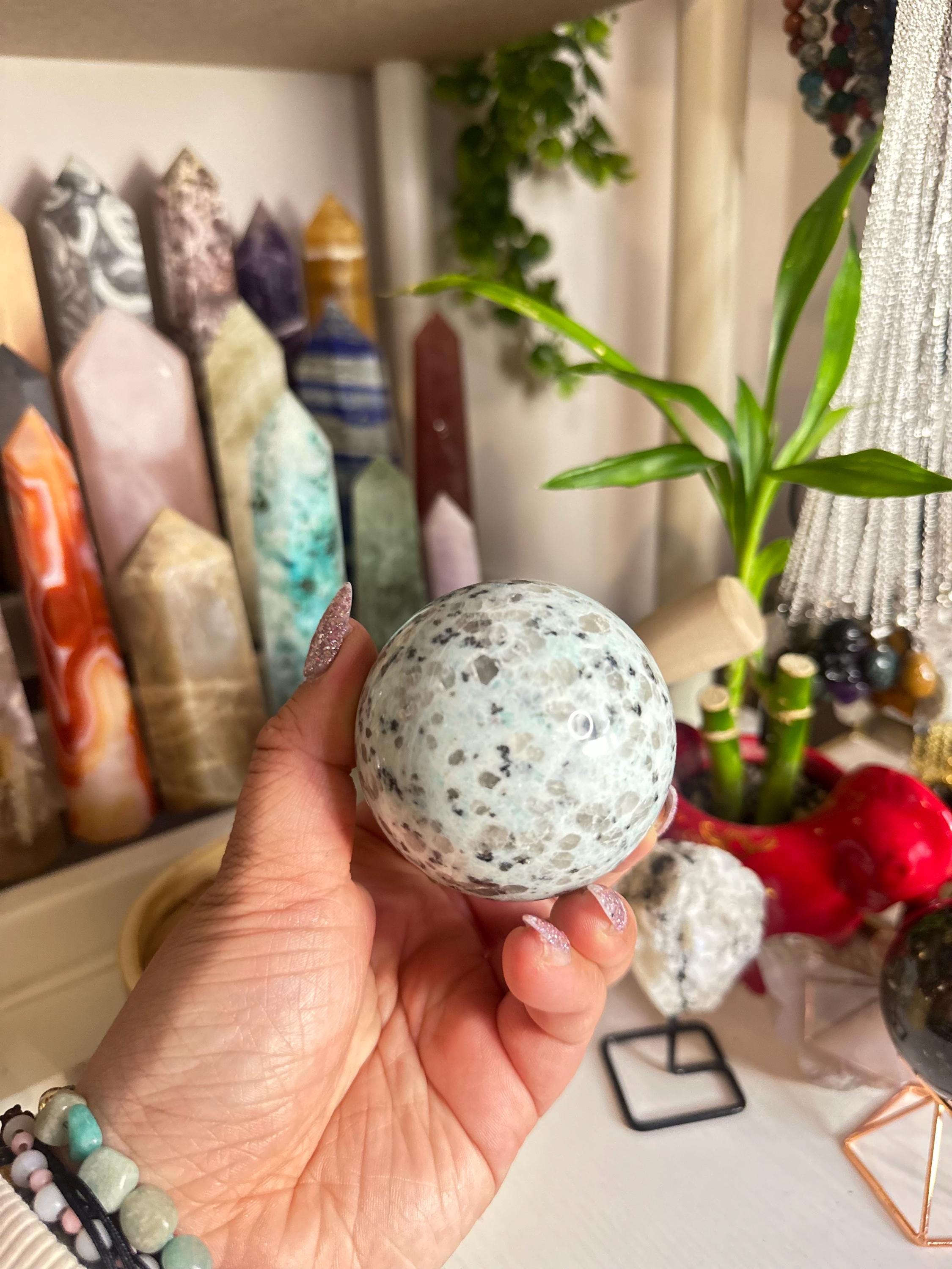 Crystal + Rocks | Polished | Kiwi Jasper Sphere | 3inch