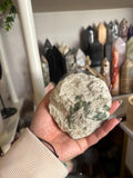 Crystal + Rocks | Raw | Green Tourmaline on Quartz | 4inch