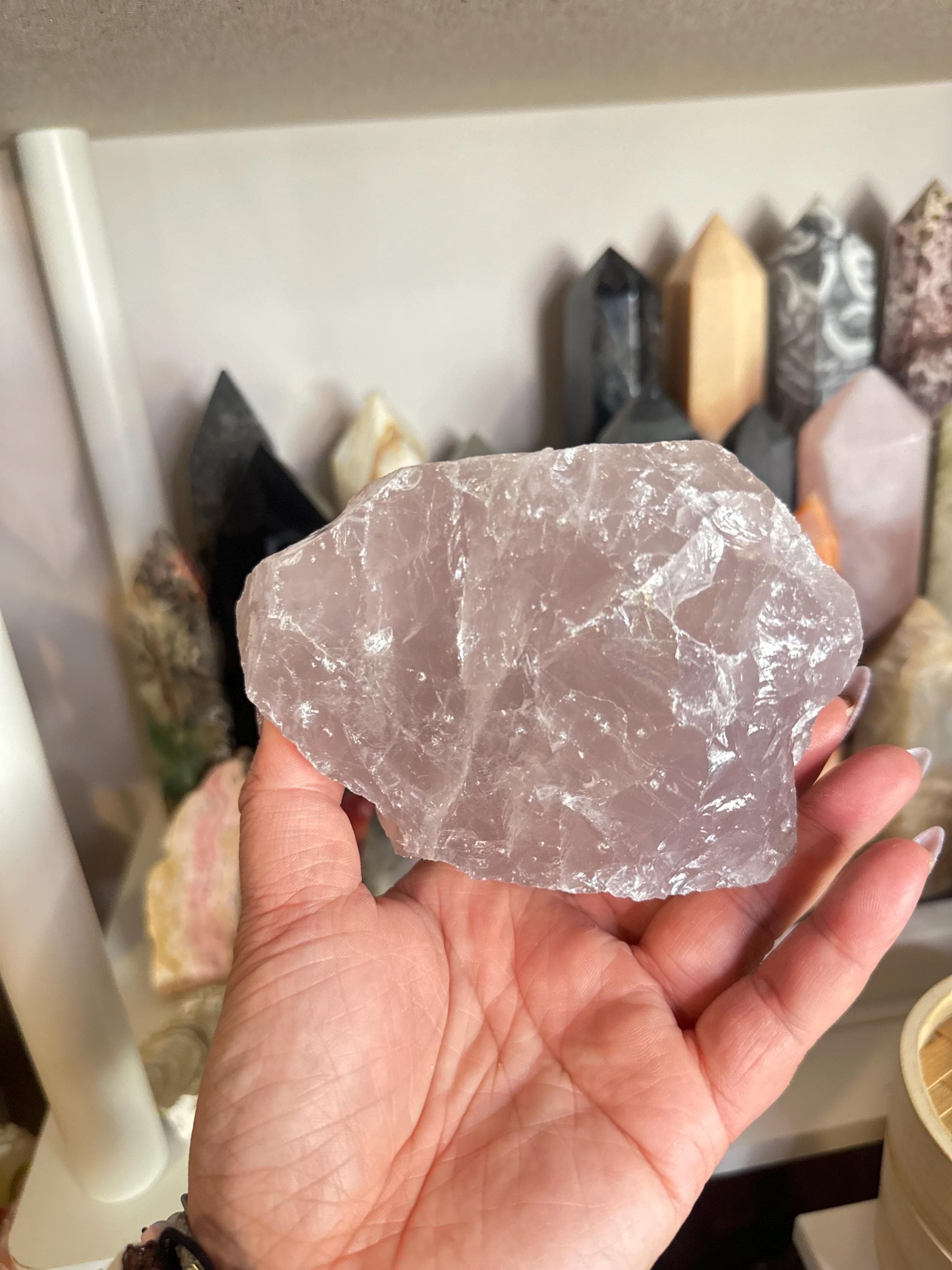 Crystal + Rocks | XL Raw | Blue Dark Rose Quartz Chunk | 2lbs