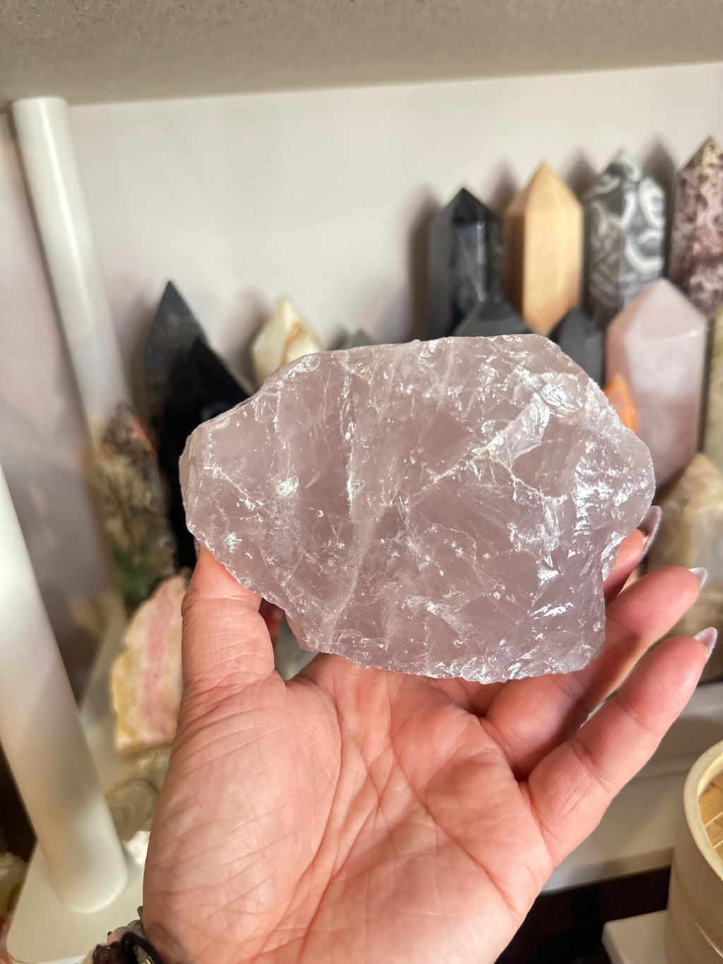 Crystal + Rocks | XL Raw | Blue Dark Rose Quartz Chunk | 2lbs