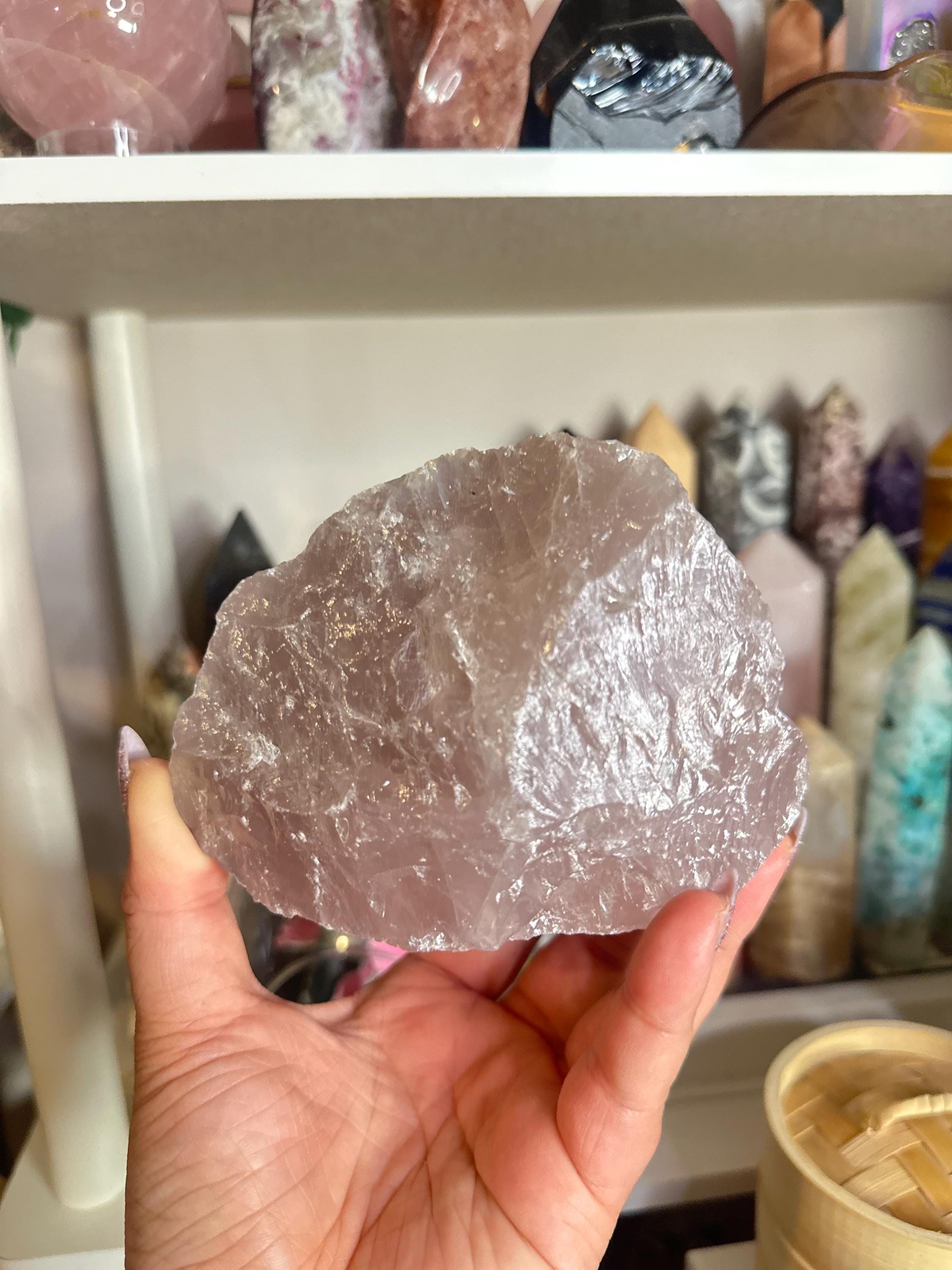 Crystal + Rocks | XL Raw | Blue Dark Rose Quartz Chunk | 2lbs