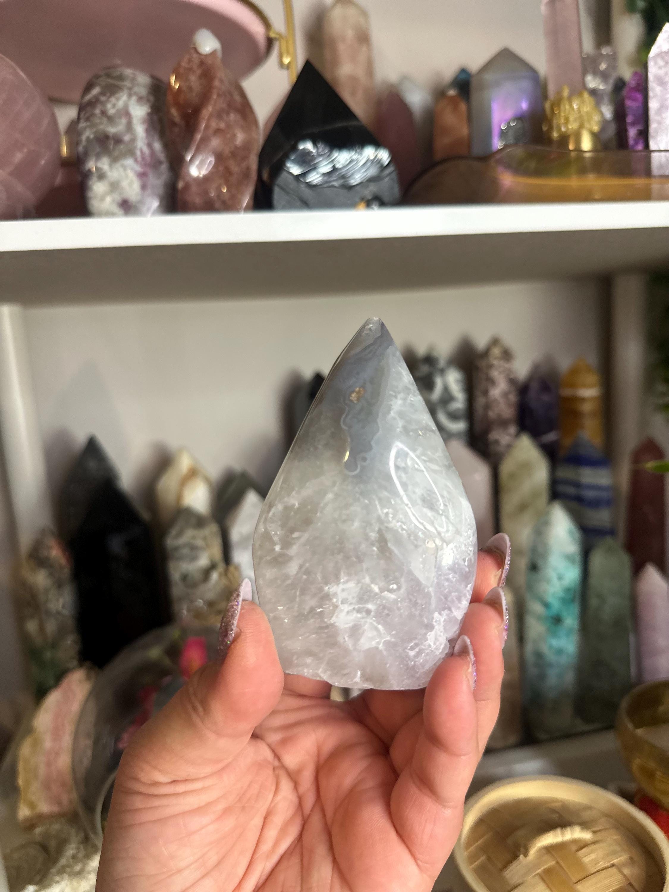 Crystal + Rocks | Polished | Agate Teardrop | 3inch