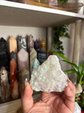 Crystal + Rocks| Rainbow Dusted Angel Aura |  Quartz Cluster | 3inch