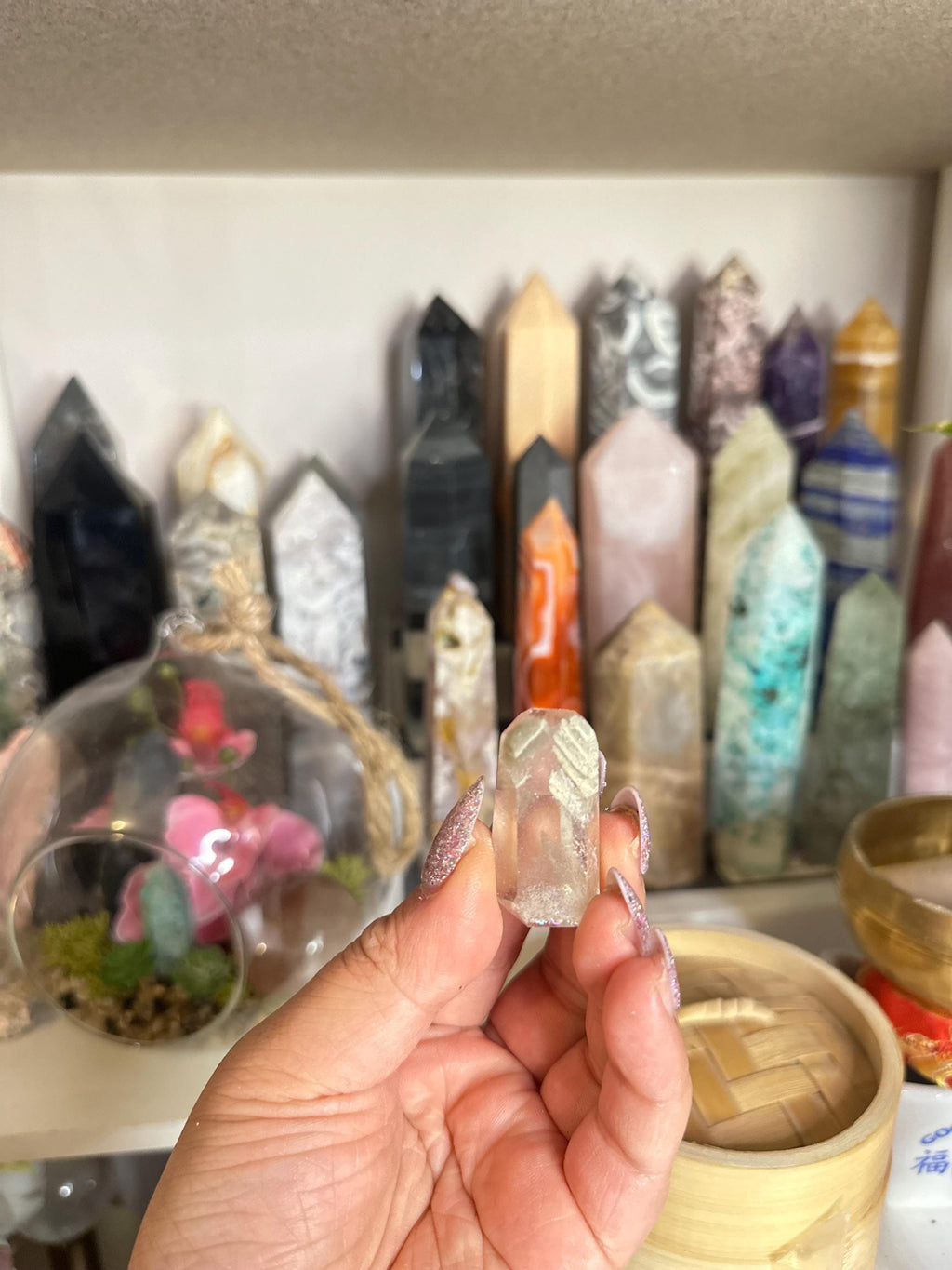 Crystal + Rocks | High Quality | Phantom Quartz Tower | 1.5inch