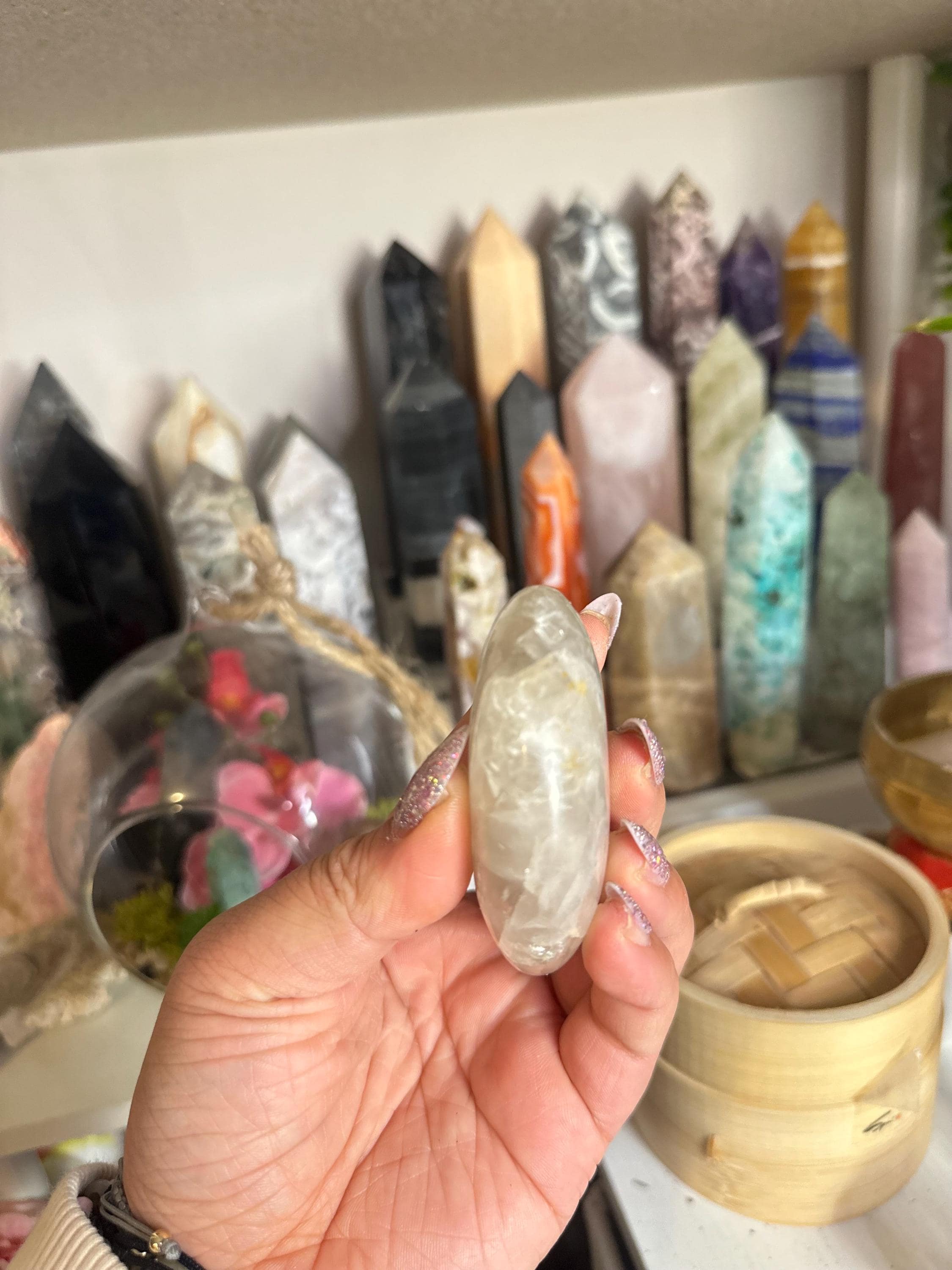 Crystal + Rocks | Super Gemmy with Rainbows | High Quality Smoky Quartz Palm Stone | 2inch