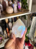 Crystal + Rocks | Polished | Angel Aura Top Polished Raw Point | 3.5in