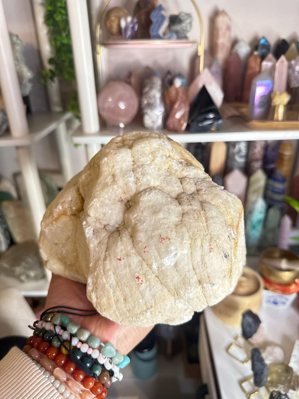 Crystal + Rocks | XXL Sparkly Druzy White Geode | 4lbs