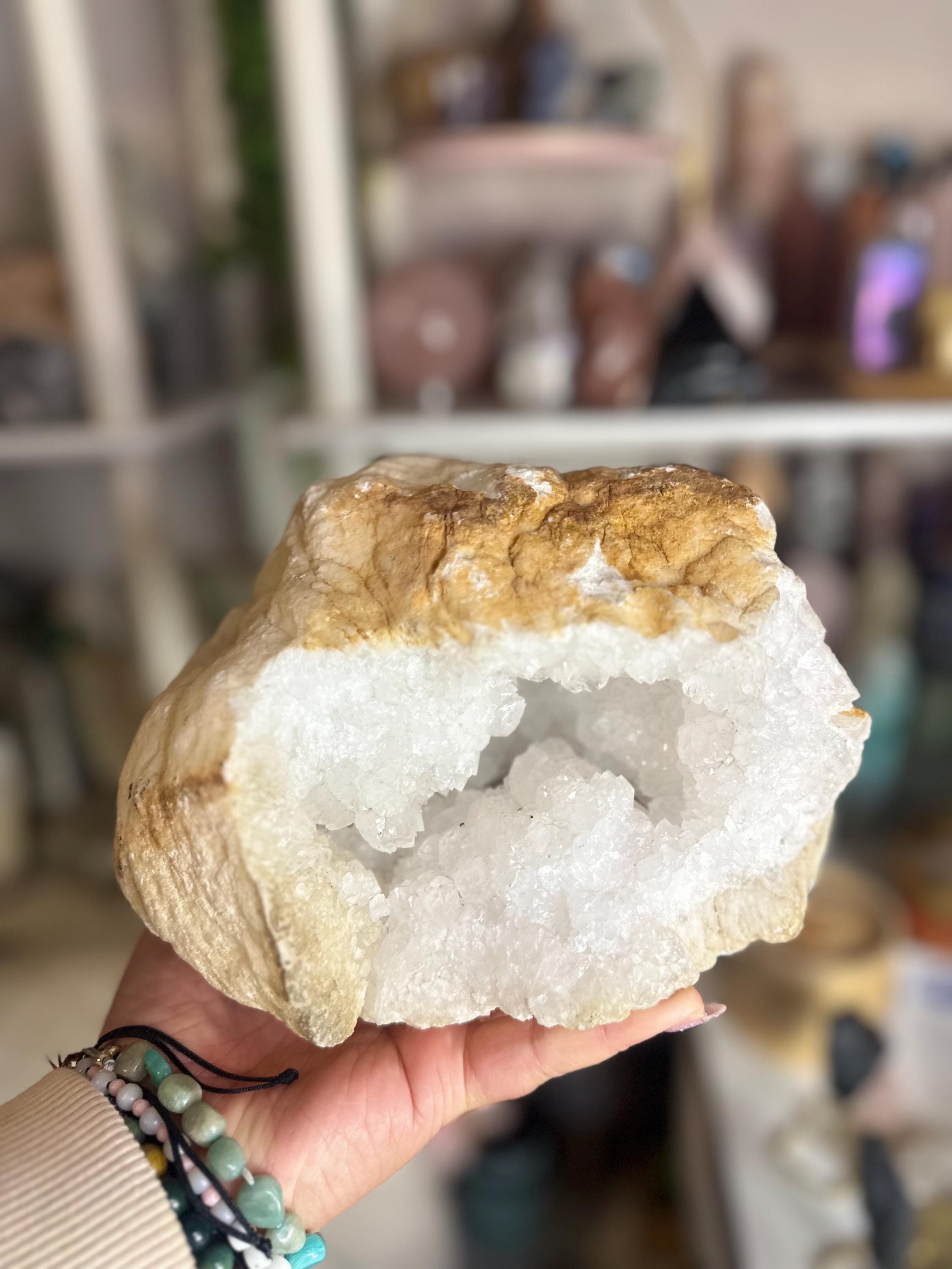 Crystal + Rocks | XXL Sparkly Druzy White Geode | 4lbs