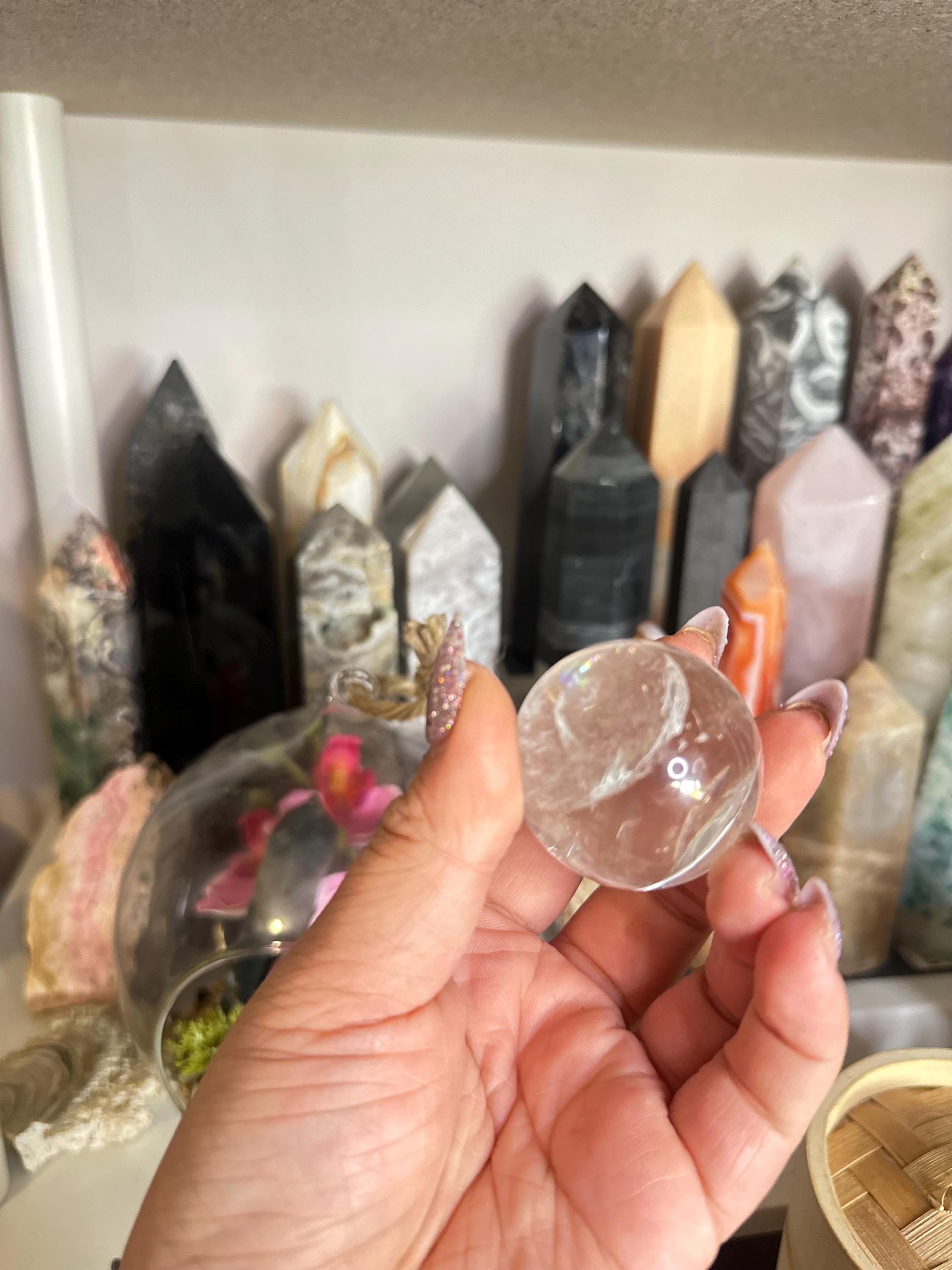 Crystal + Rocks | Gorgeous with Rainbows | Clear Quartz Sphere | 1.5in