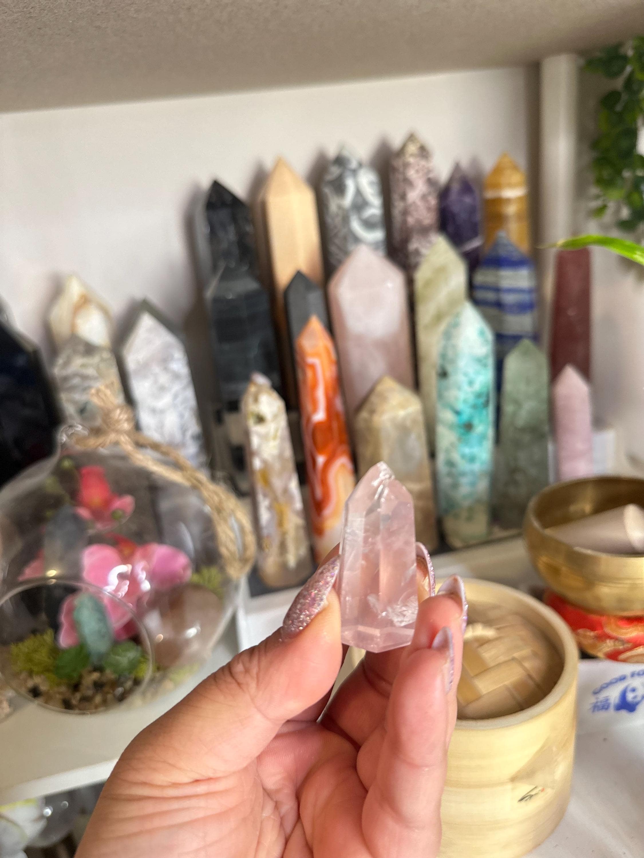 Crystal + Rocks | DISCOUNTED | Gemmy Girasol Rose Quartz Tower | 2in