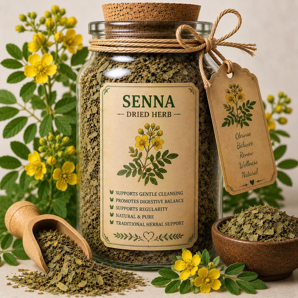 Herb Spell Jar + Spoon | Senna | Dried, Cut & Sifted | Senna | 50ML