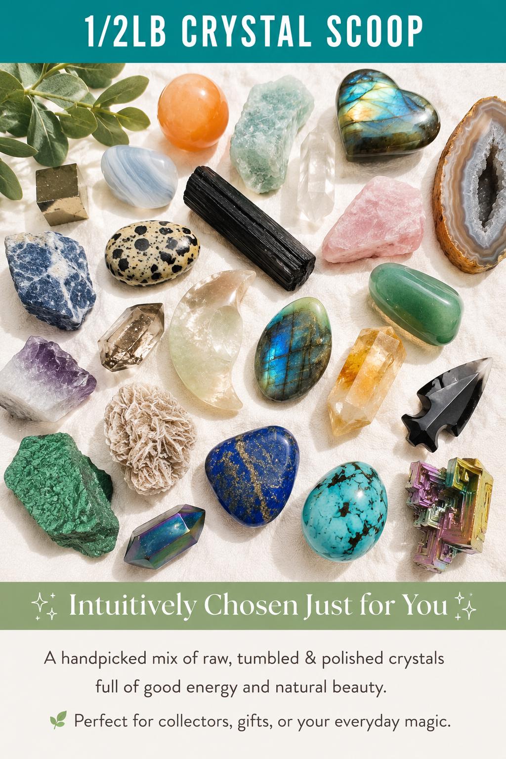 Crystal Confetti | 1/2lb Mystery Scoop | Carvings, Towers, Spheres, Raw Specimen + More!