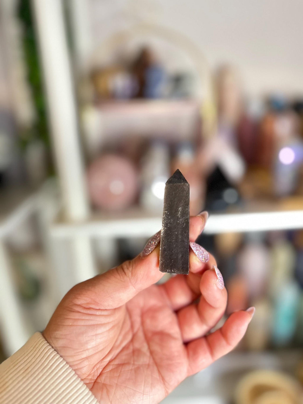Crystal + Rocks | Mini | Gold Sheen Obsidian Tower| 3in