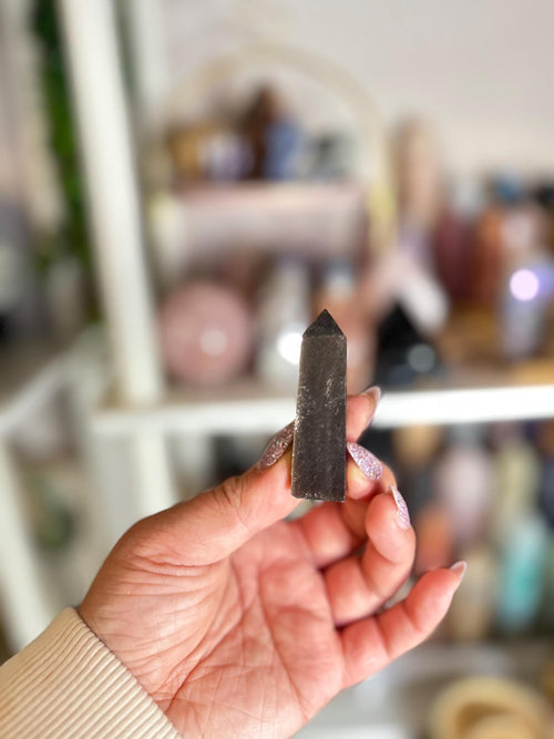 Crystal + Rocks | Mini | Gold Sheen Obsidian Tower| 3in