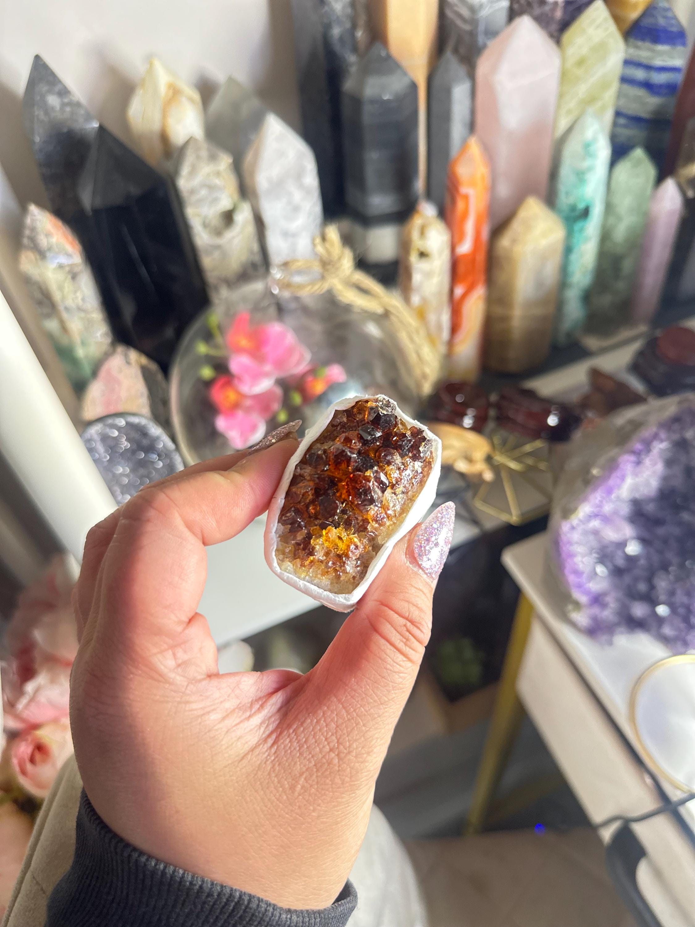 Crystal + Rocks | Raw | Sparkly Druzy Citrine Clusters | 2in