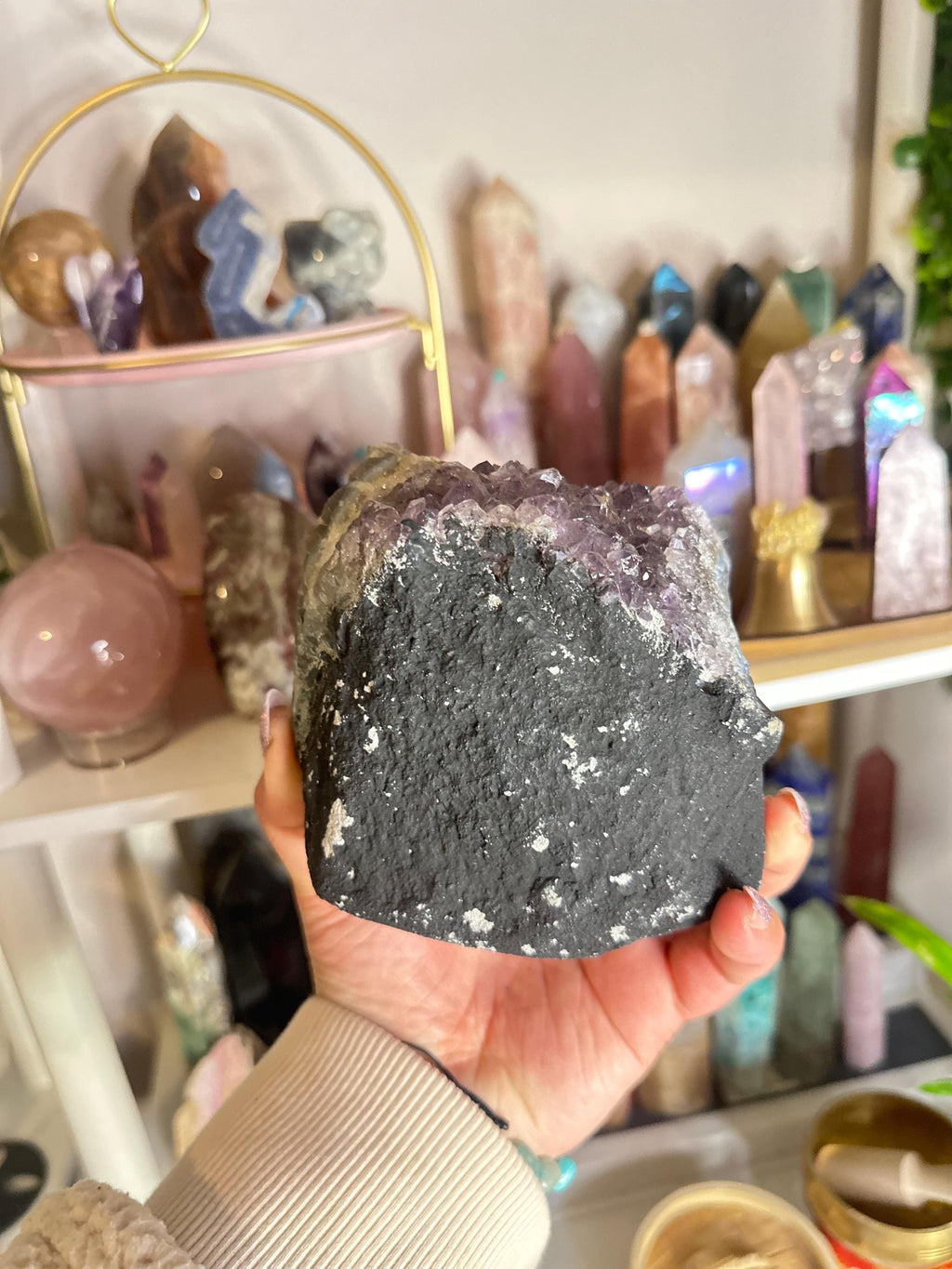 Crystal + Rocks| Large | Chunky Amethyst Raw Mountain Shaped Cutbase | 5in
