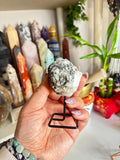 Crystal + Rocks| Rare + Unique | Green Tourmaline on a Stand | 4in