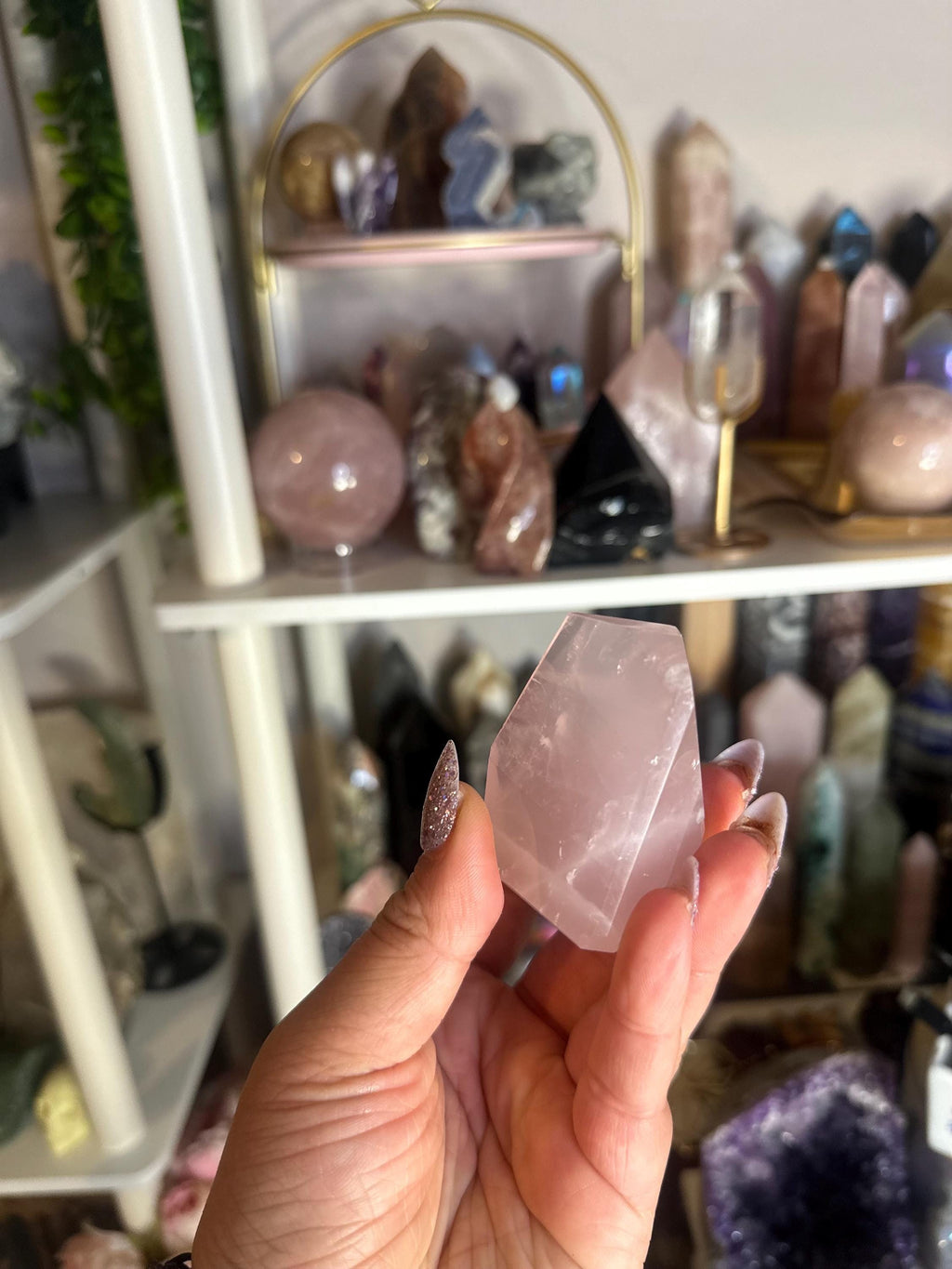 Crystal + Rocks| High Quality Gemmy | Multi-Faceted Rose Quartz Freeform | 4in