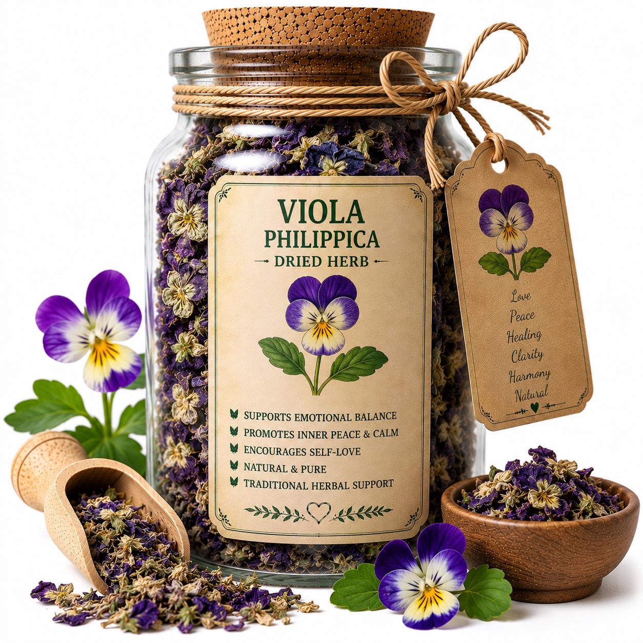 Spell Jar + Spoon | Viola Philippica | Dried, Cut & Sifted | Viola Philippica | 50ML