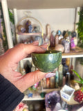 Crystal + Rocks | Intuitive Pick | Dark Green Jade Cups | 2.5in
