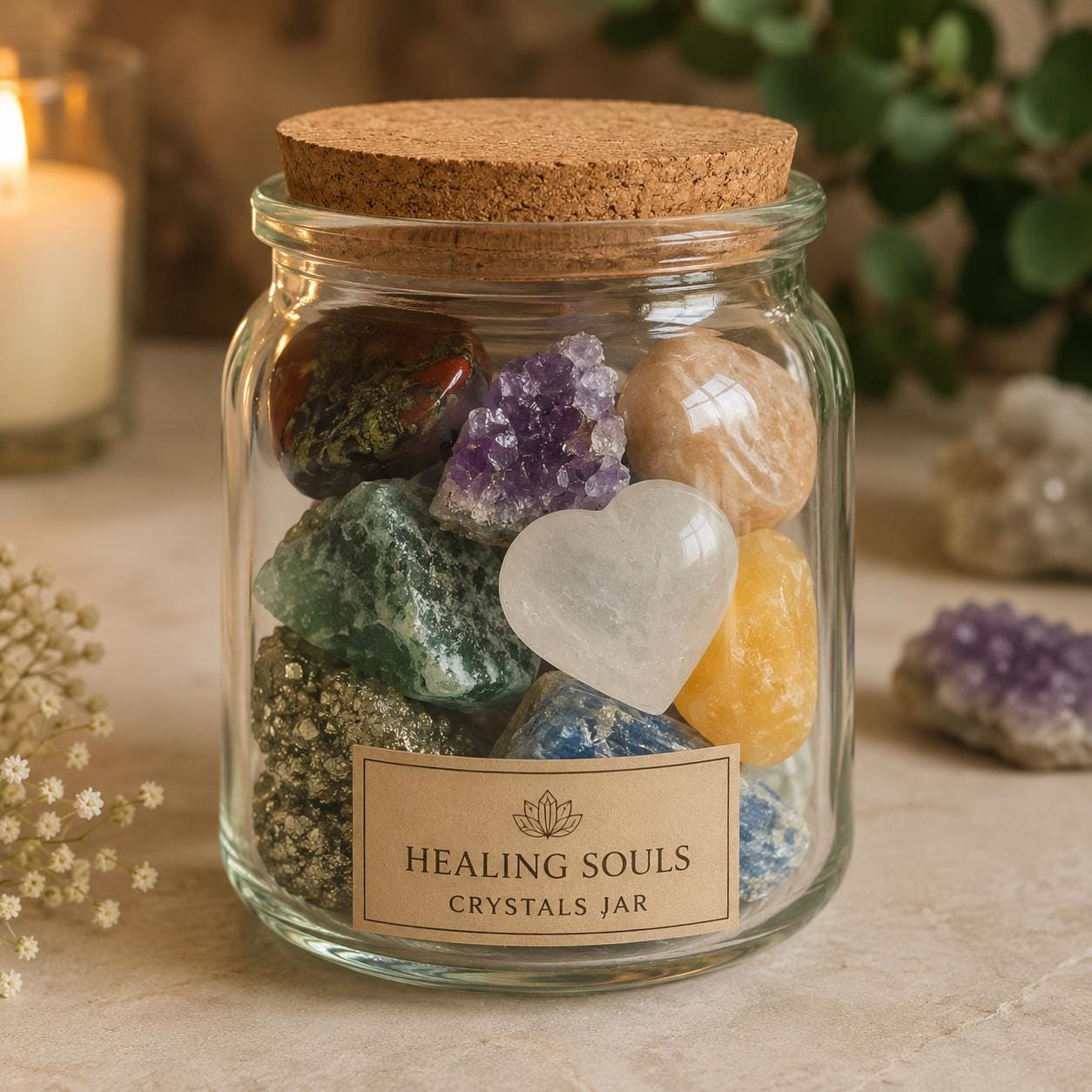 Crystal + Gifts | Surprise Grab Jar | Crystals Mystery Bundle  | 8 Large Pieces