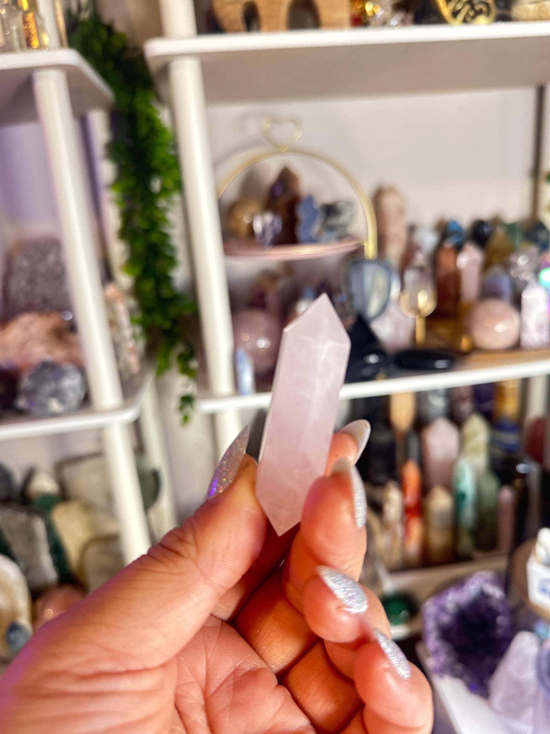 Crystal + Rocks | Intuitive Pick | High Quality Gemmy Rose Quartz Double-Terminated Point | 3.5in