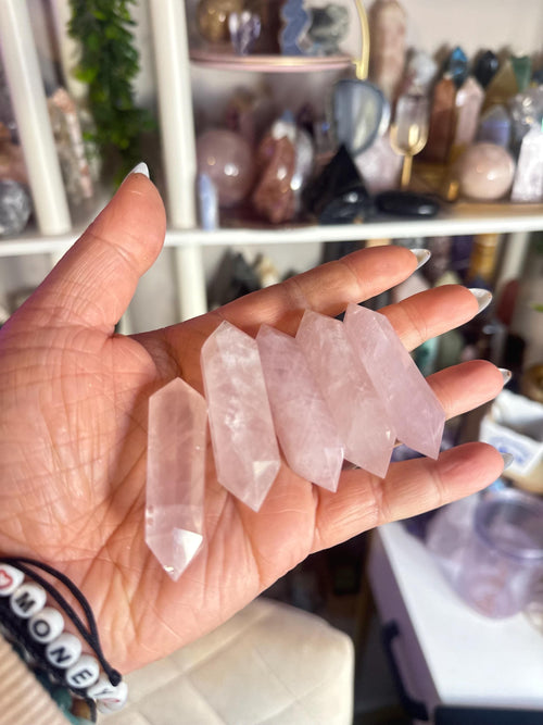 Crystal + Rocks | Intuitive Pick | High Quality Gemmy Rose Quartz Double-Terminated Point | 3.5in