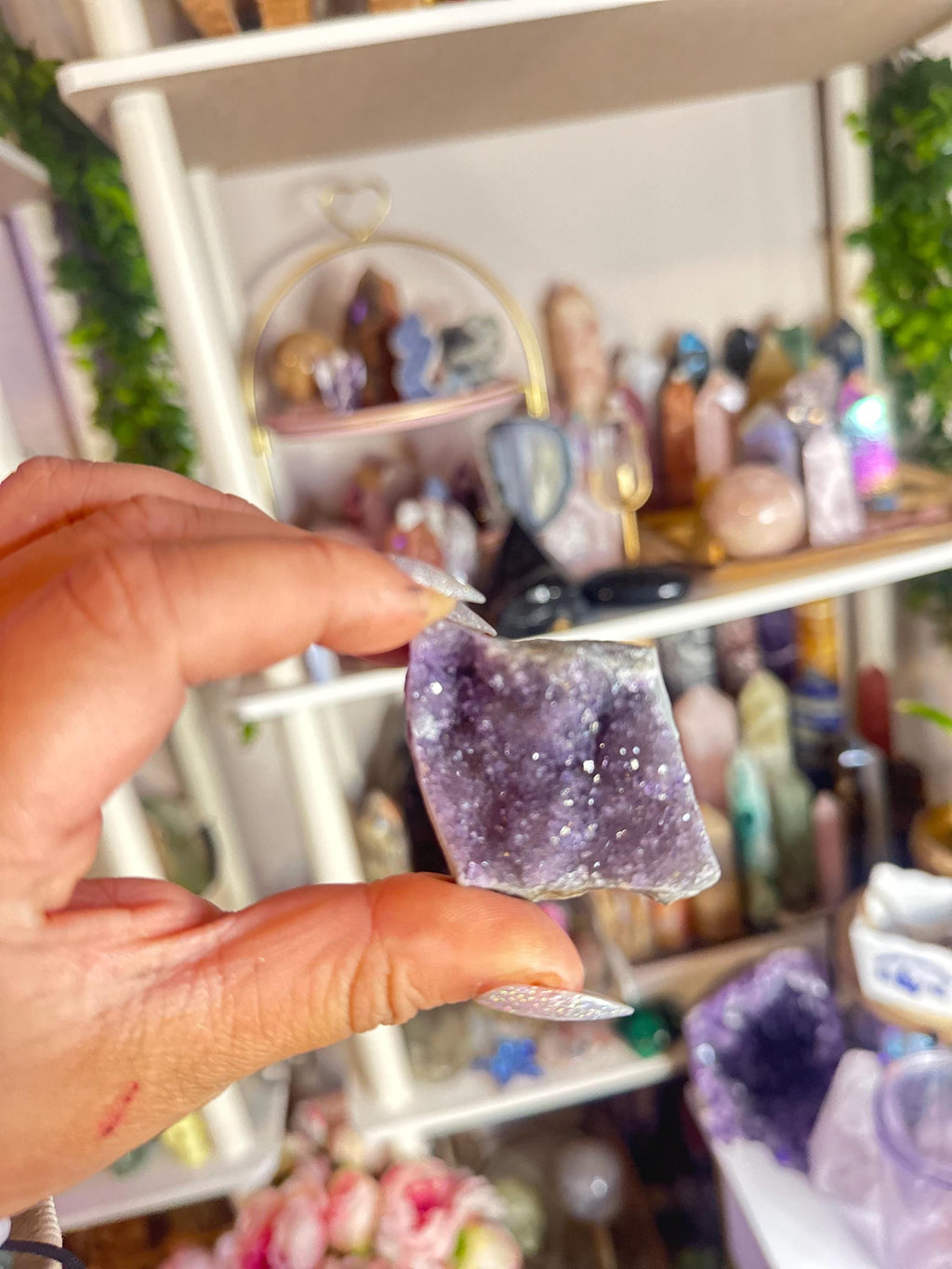 Crystal + Rocks | Choose Your Favorite | Sparkly High Quality Rainbow Amethyst Cluster | 1-3in