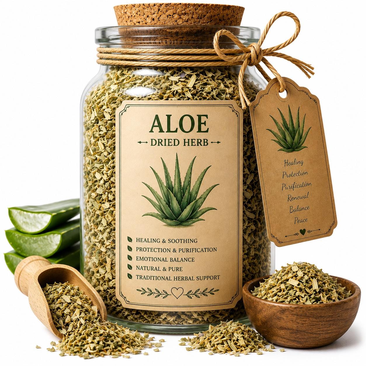 Spell Jar + Spoon | Aloe | Dried, Cut & Sifted | Aloe Vera | 50ML
