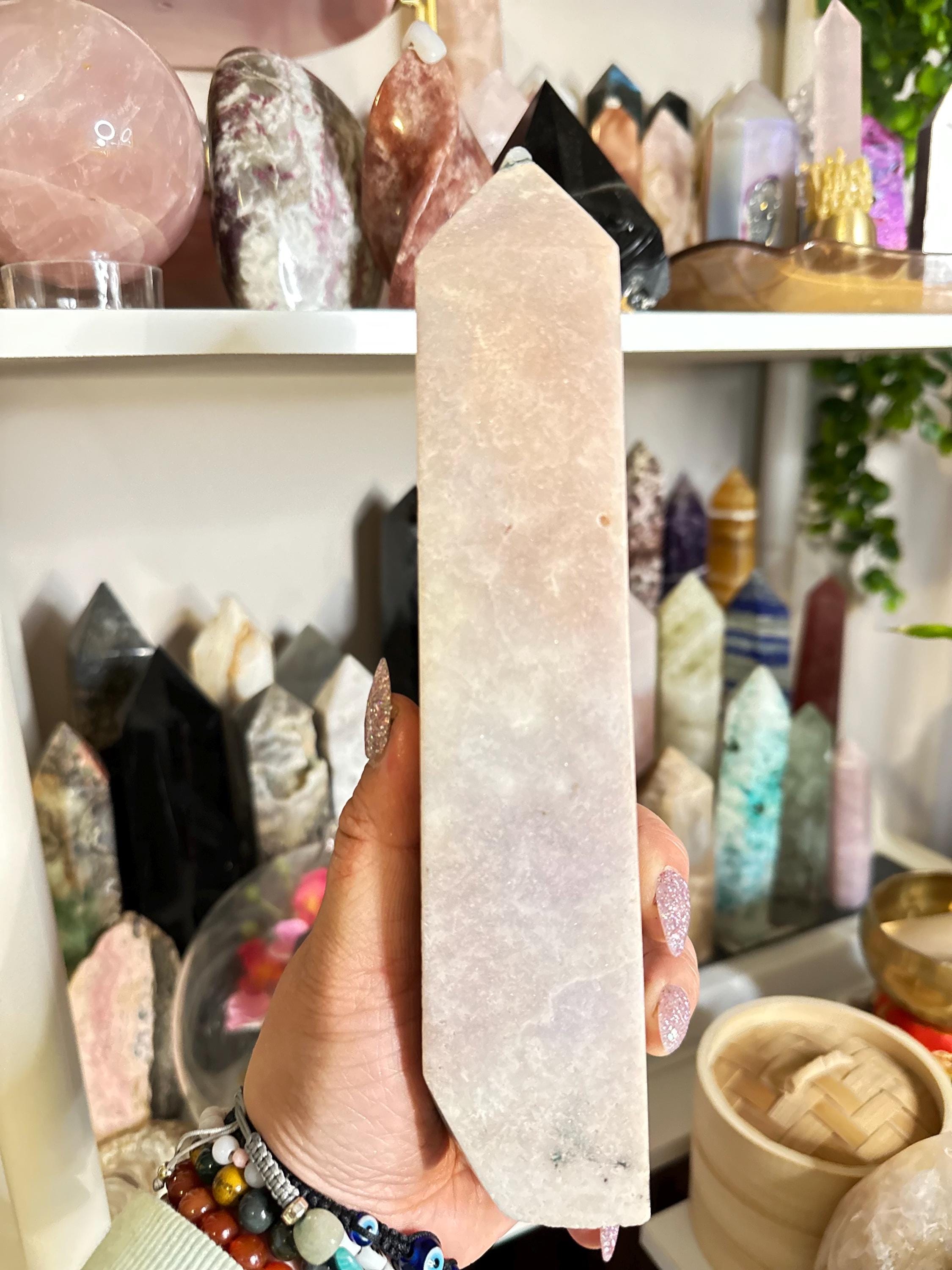 Crystal + Rocks | Gorgeous + Sparkly | Pink Amethyst with Jasper Tower | 8in