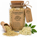 Herb Spell Jar + Spoon | Elderflower | Dried, Cut & Sifted | Sambucus Nigra | 50ML