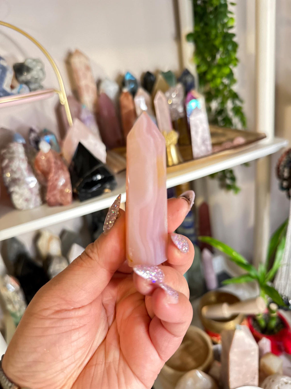 Crystal + Rocks | Gemmy Cute | Pink Jelly Agate Tower | 3in