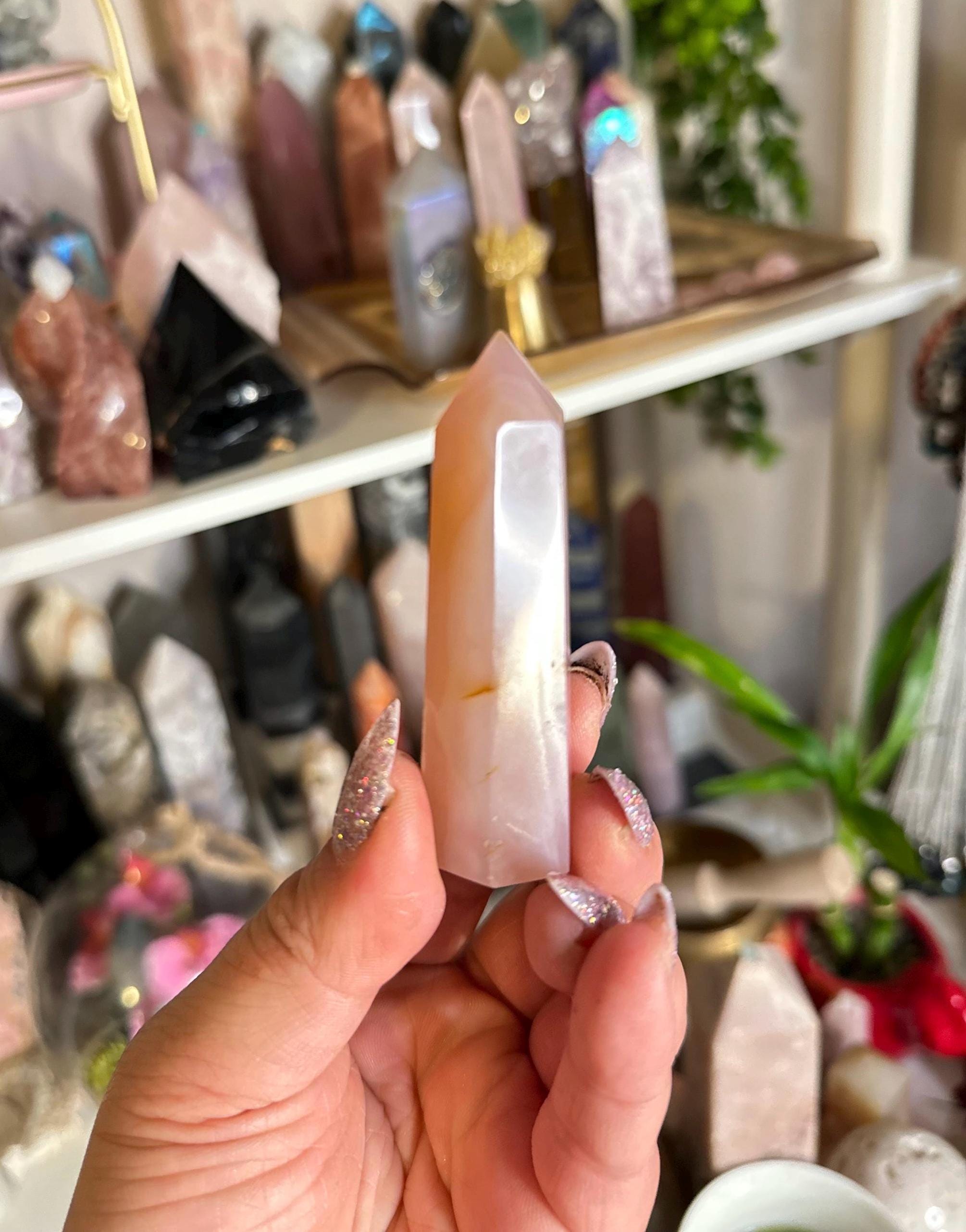 Crystal + Rocks | Gemmy Cute | Pink Jelly Agate Tower | 3in