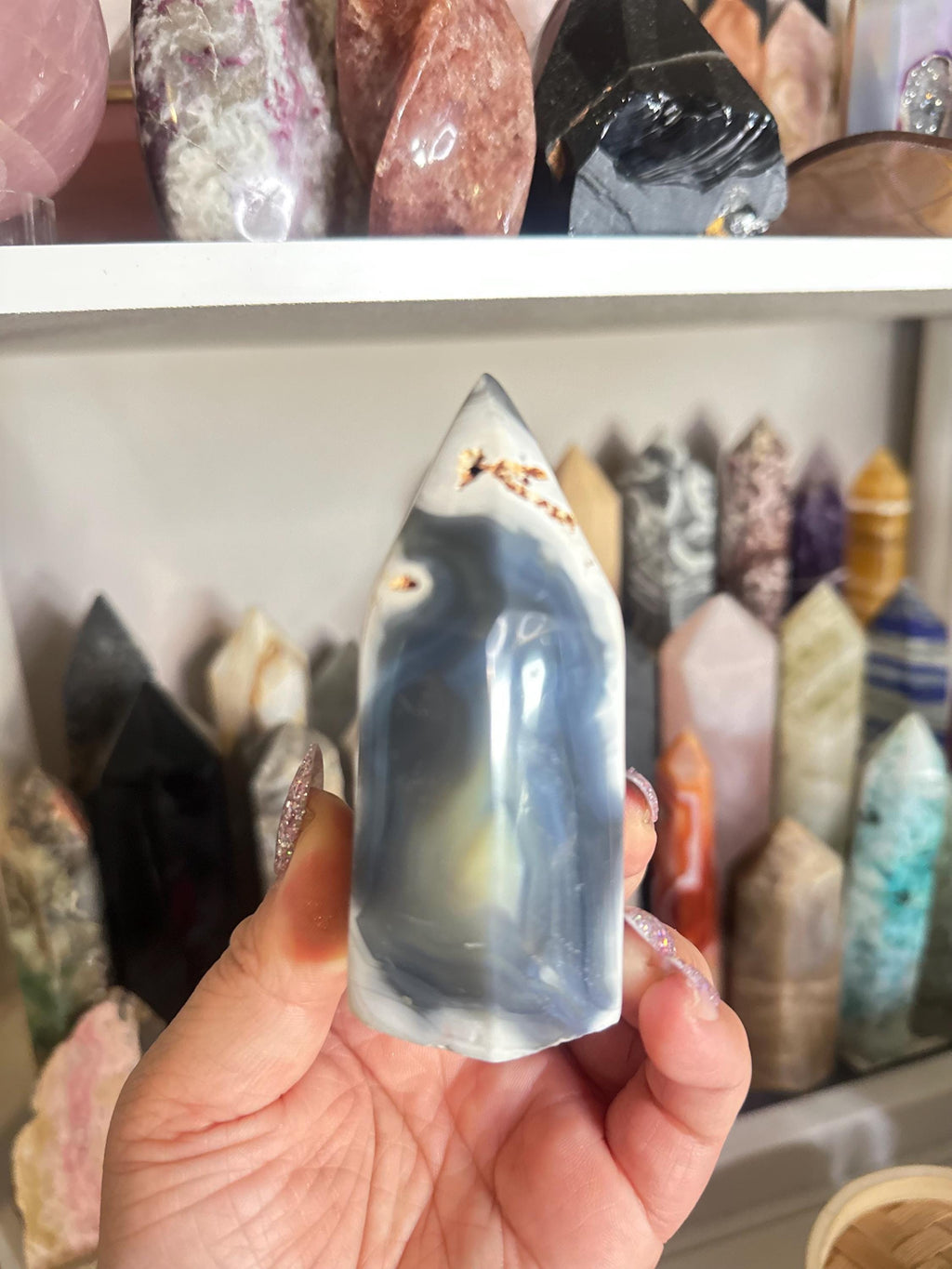 Crystal + Rocks | Polished | Chunky Orca Agate Tower | 3inch