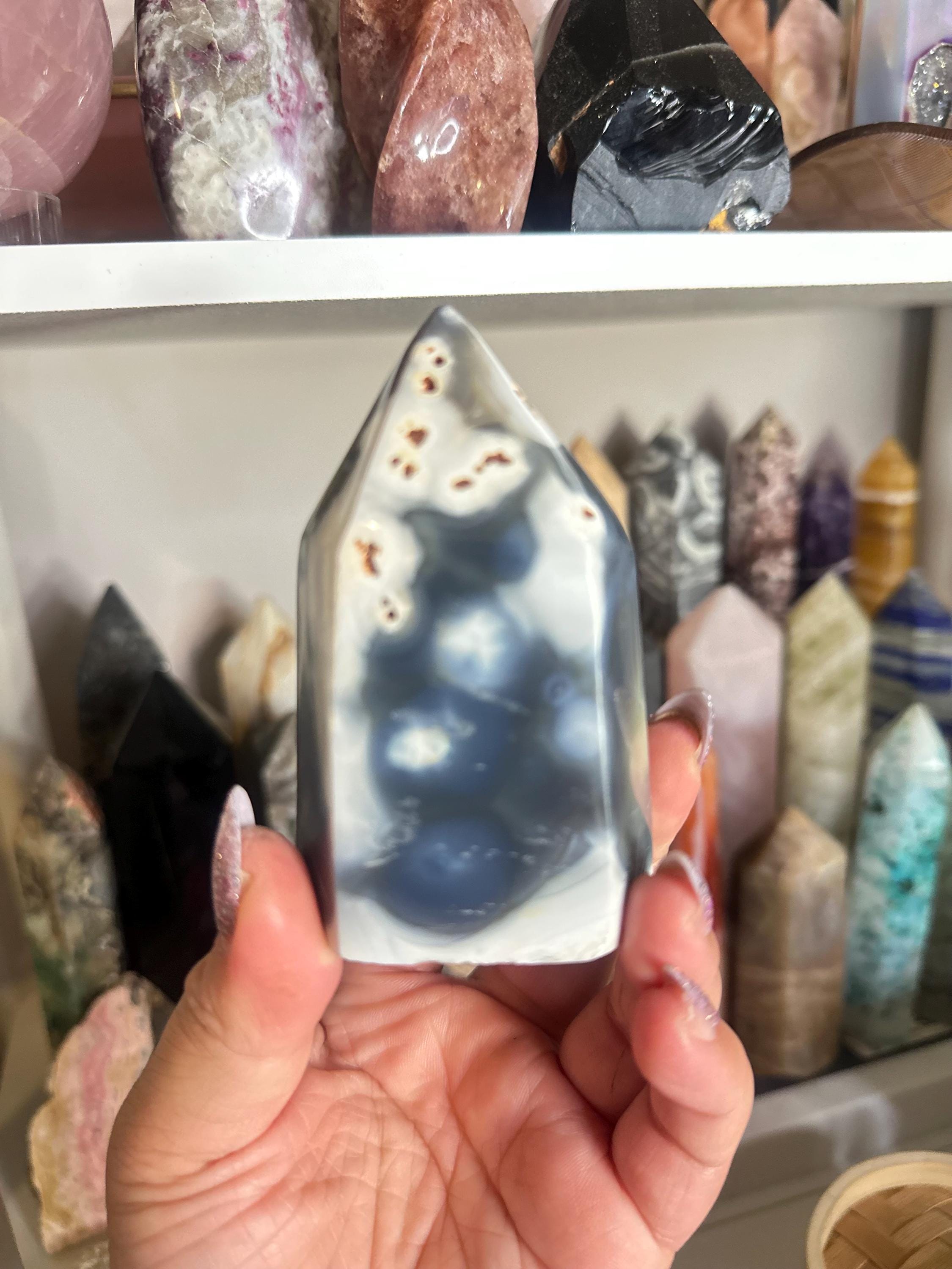 Crystal + Rocks | Polished | Chunky Orca Agate Tower | 3inch