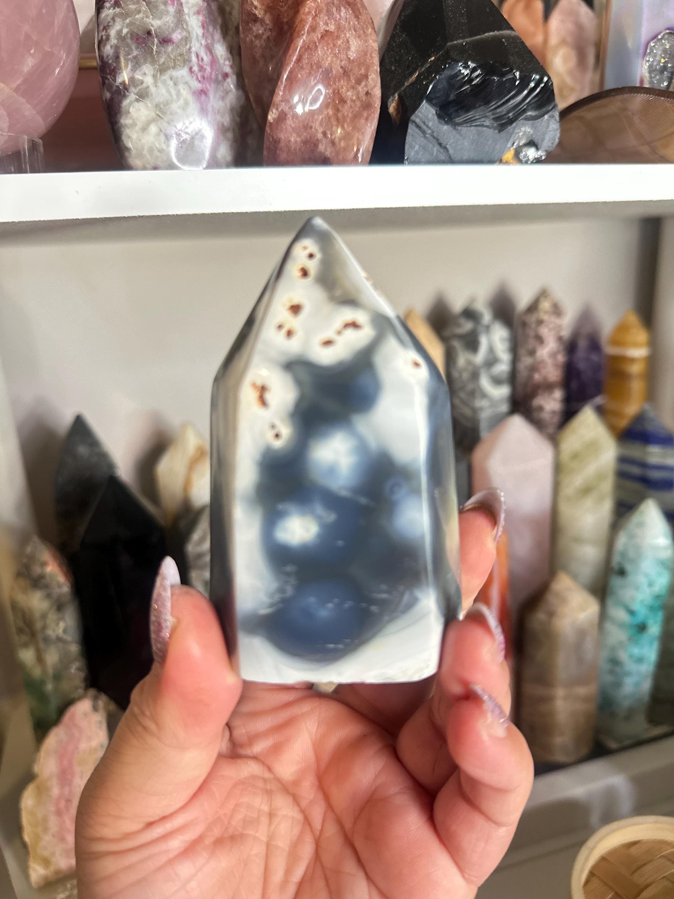 Crystal + Rocks | Polished | Chunky Orca Agate Tower | 3inch