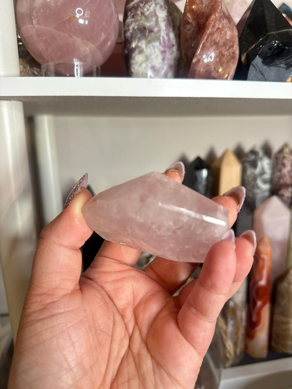 Crystal + Rocks | High Quality Gemmy | Rose Quartz Geometric Freeform | 3inch