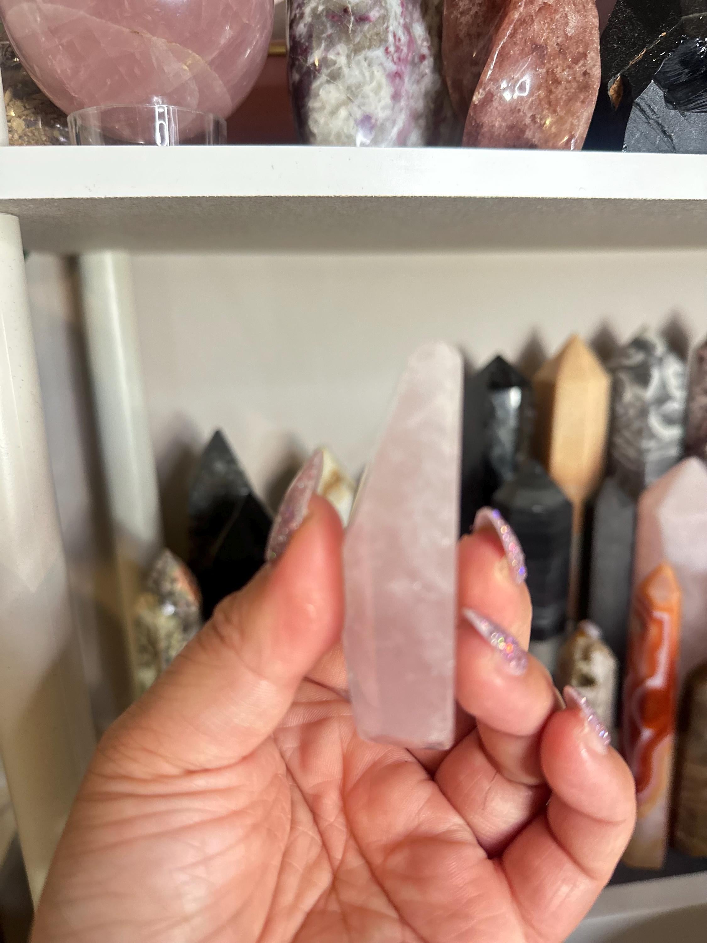 Crystal + Rocks | High Quality Gemmy | Rose Quartz Geometric Freeform | 3inch