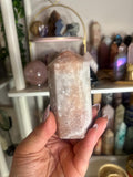 Crystal + Rocks| Druzy Tip | Pink Amethyst Tower | 3.5inch