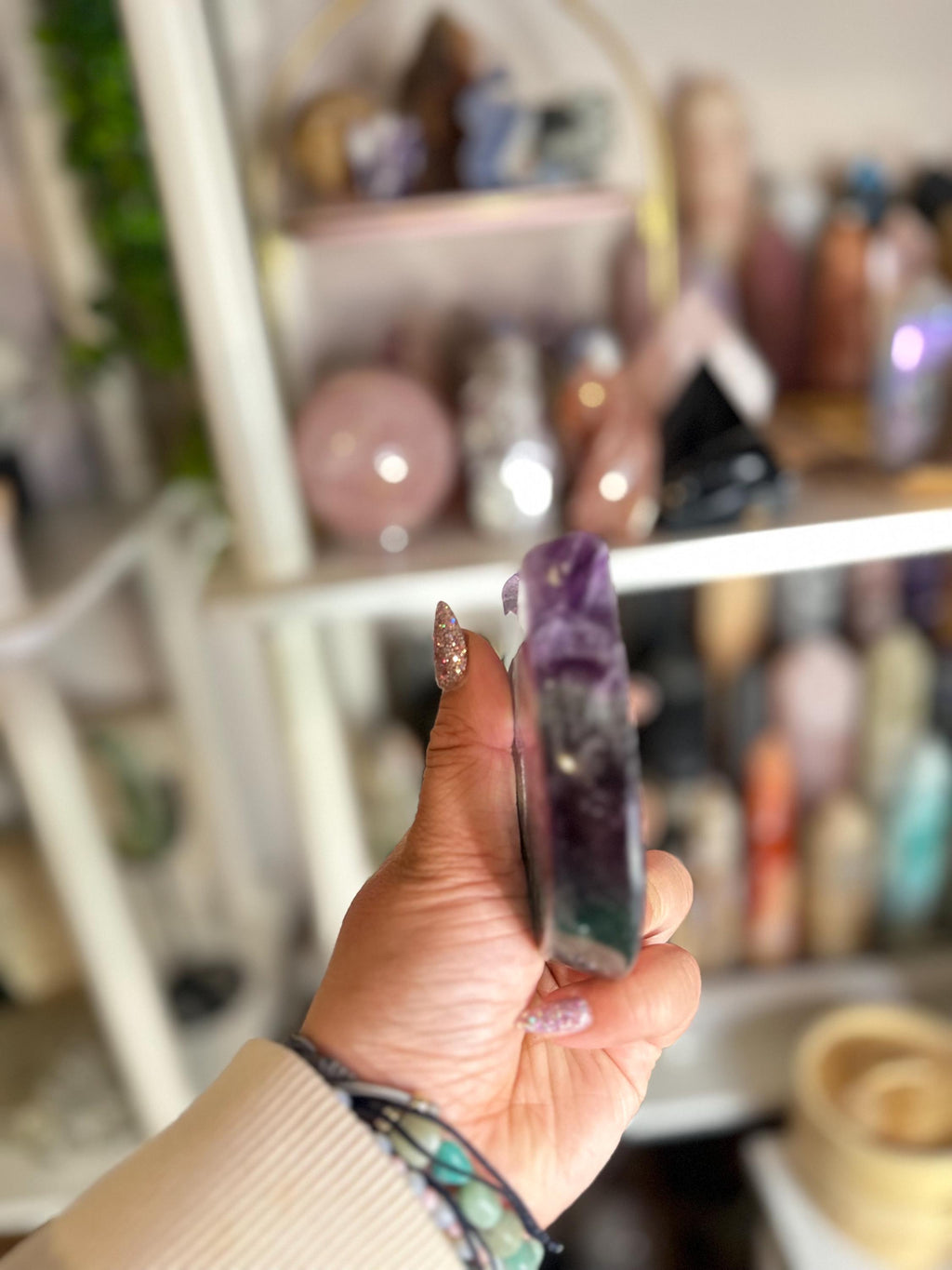 Crystal + Rocks | Polished | Rainbow Fluorite Kitty Cat Candy Dish | 3inch
