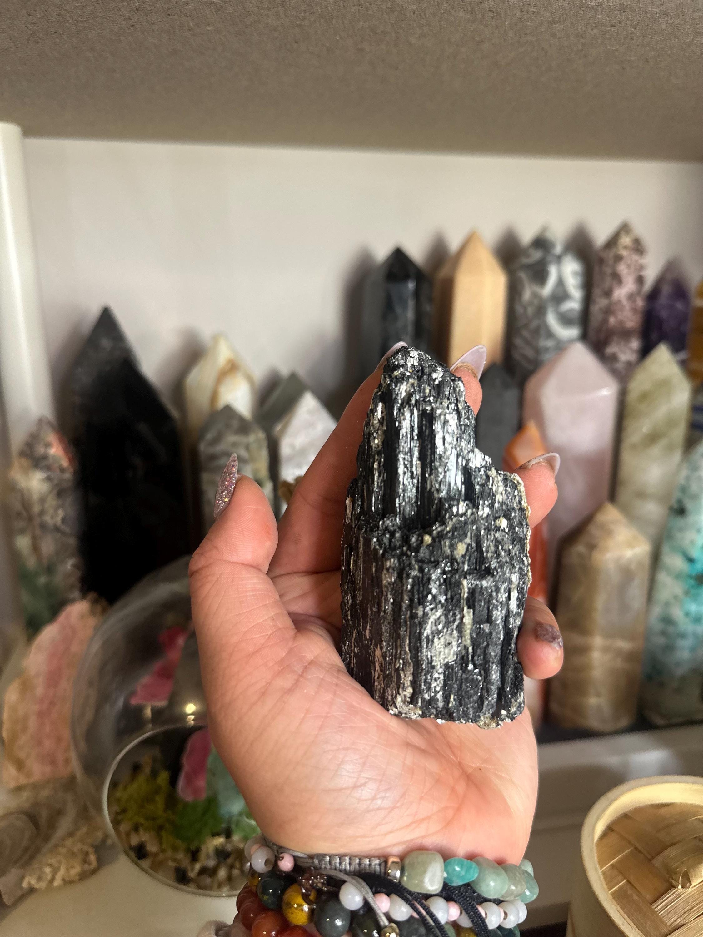 Crystal + Rocks | Stunning | Black Tourmaline in Muscovite Raw Chunks | 2-4in