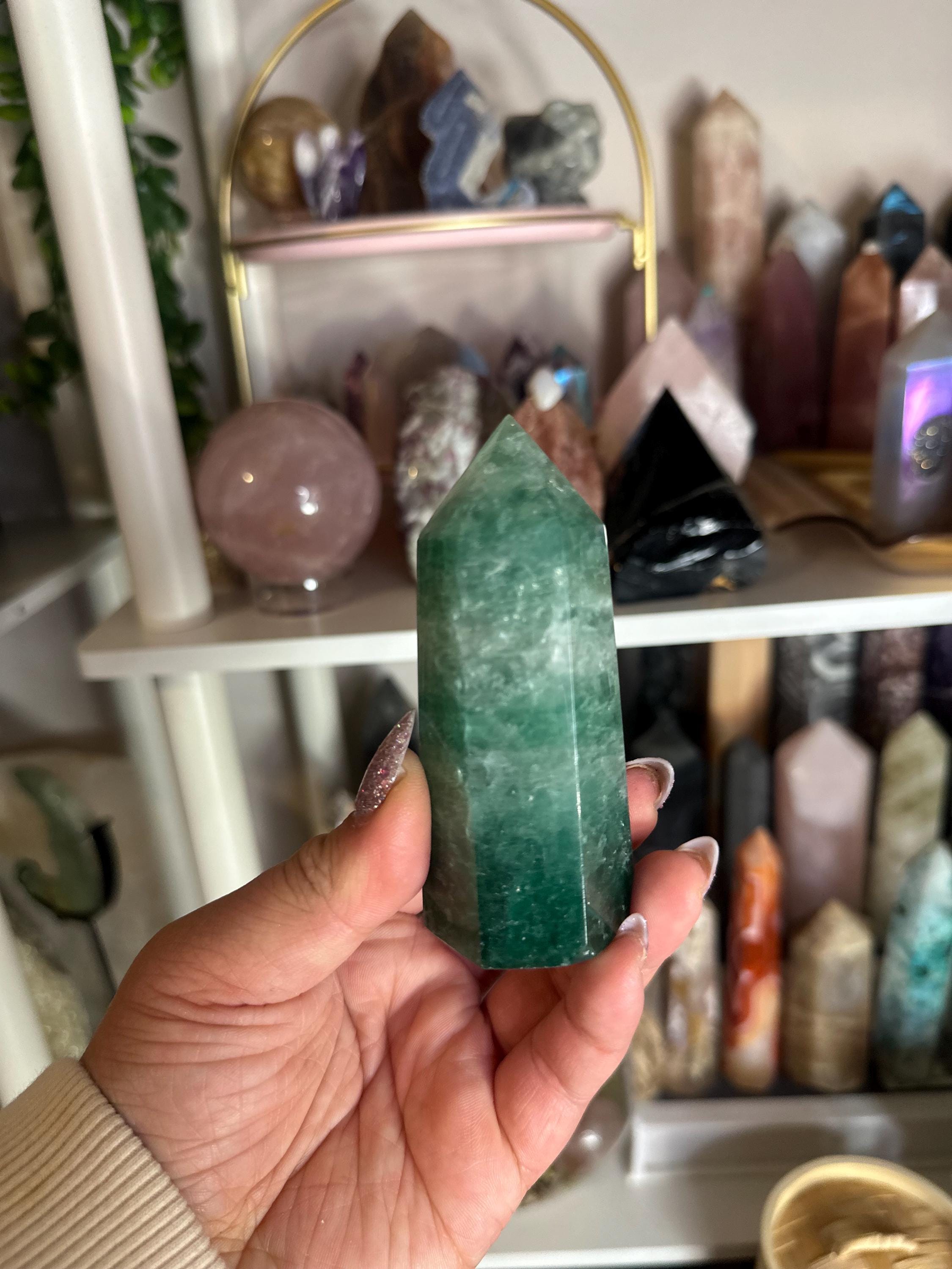 Crystal + Rocks| Sparkly + Chunky | Green Strawberry Quartz | 3inch