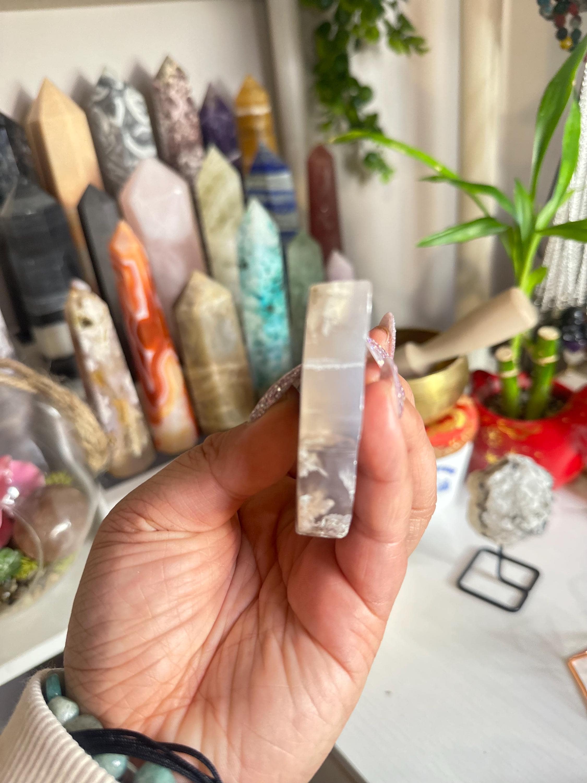 Crystal + Rocks | Polished | Flower Agate Butterfly | 3inch