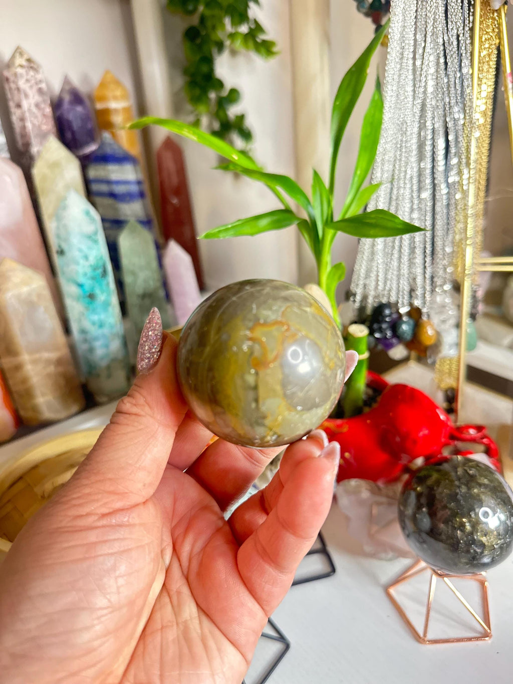 Crystal + Rocks | Polished | Picasso Jasper Sphere | 2inch