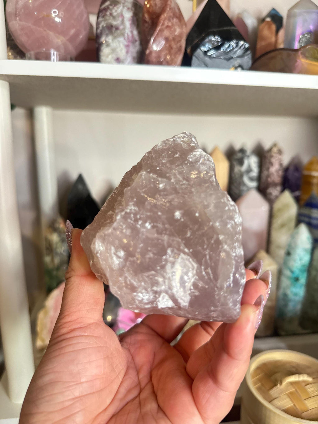 Crystal + Rocks | XL Raw | Blue Dark Rose Quartz Chunk | 2lbs