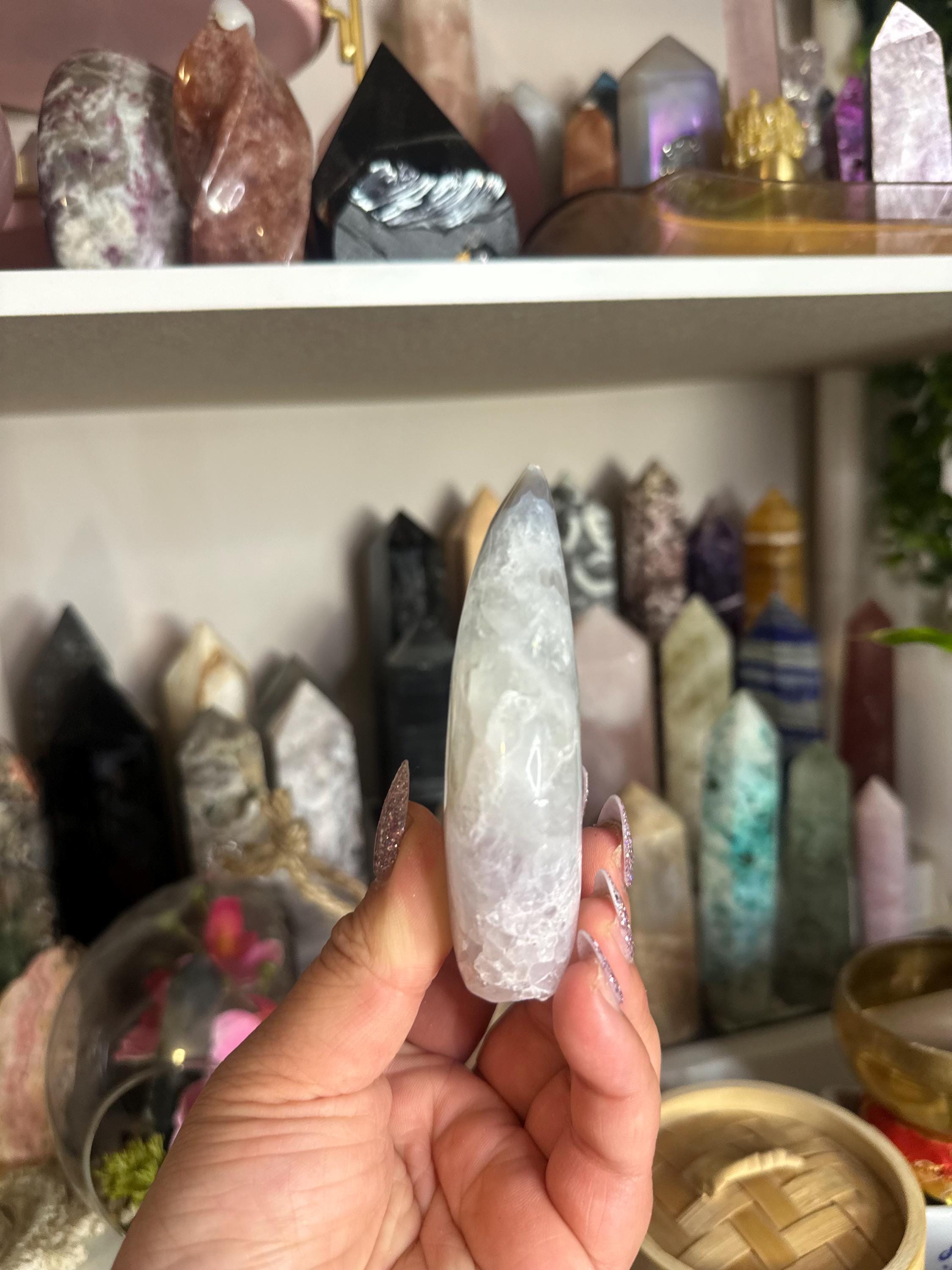 Crystal + Rocks | Polished | Agate Teardrop | 3inch