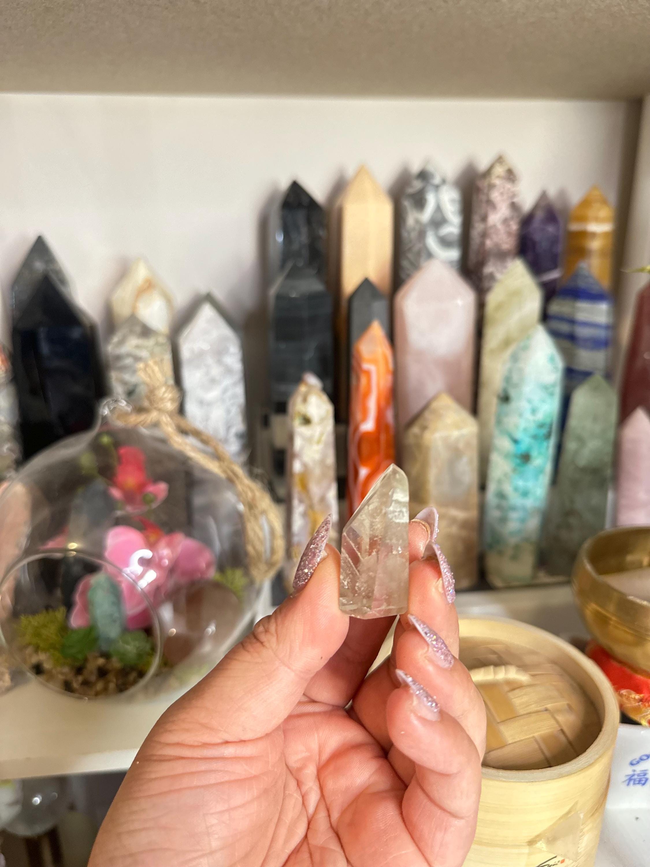 Crystal + Rocks | High Quality | Phantom Quartz Tower | 1.5inch