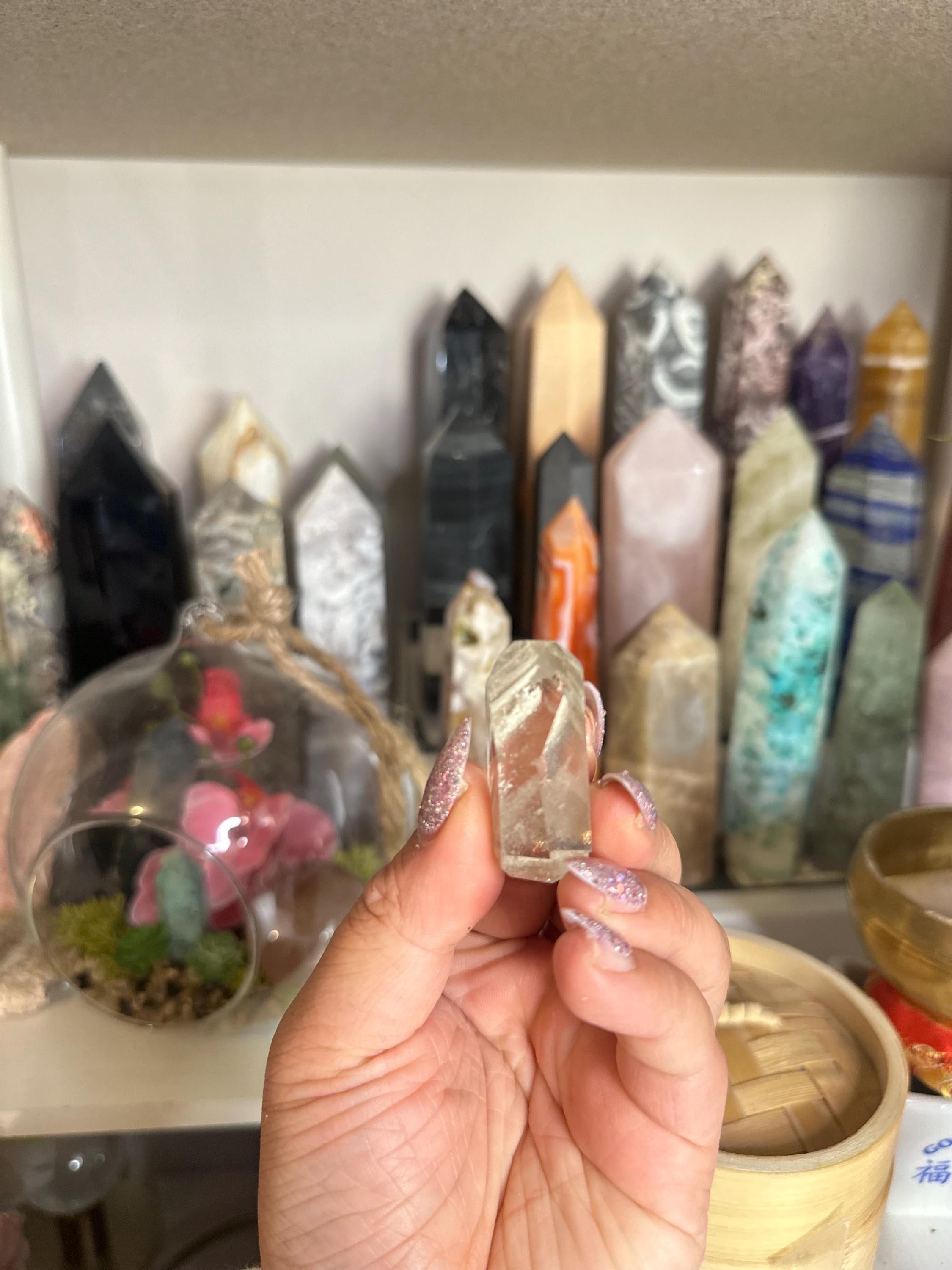 Crystal + Rocks | High Quality | Phantom Quartz Tower | 1.5inch