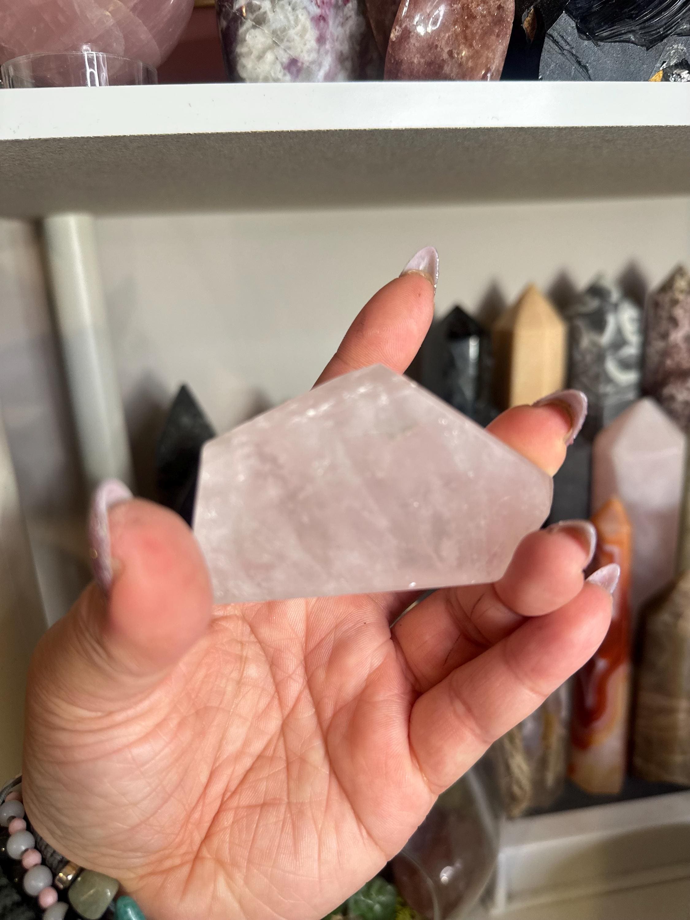 Crystal + Rocks | High Quality Gemmy | Rose Quartz Geometric Freeform | 3inch