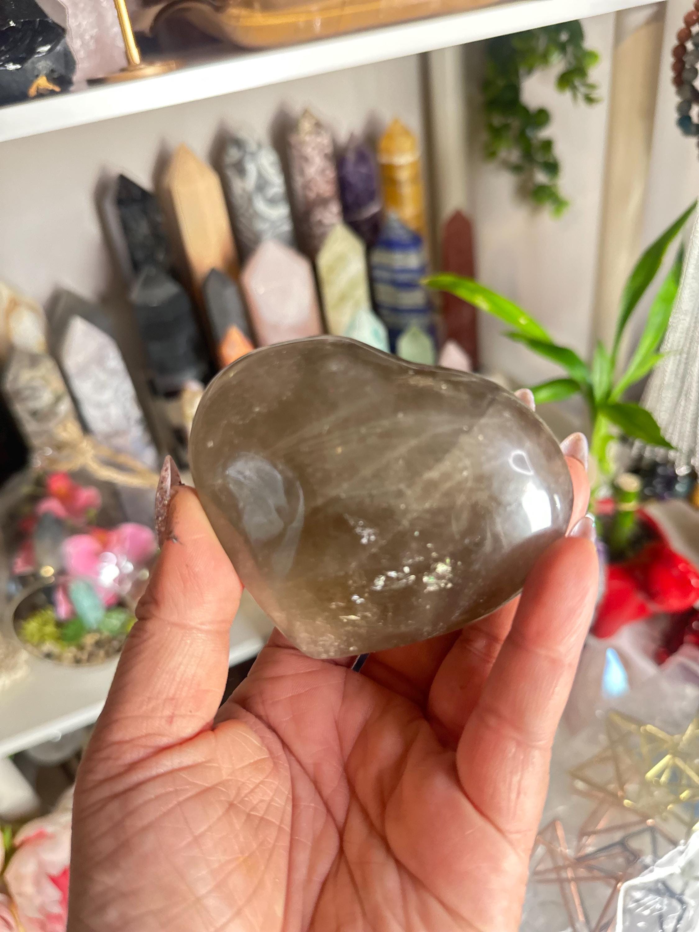 Crystal + Rocks | Polished | Puffy Smoky Quartz Heart | 3inch